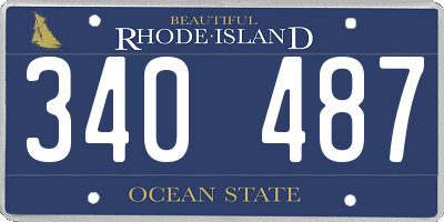 RI license plate 340487