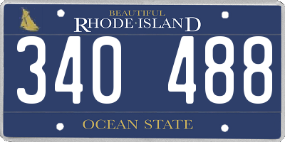 RI license plate 340488