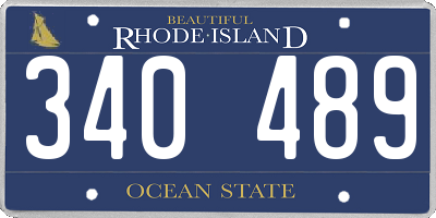 RI license plate 340489