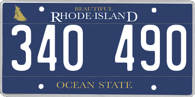 RI license plate 340490