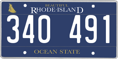 RI license plate 340491