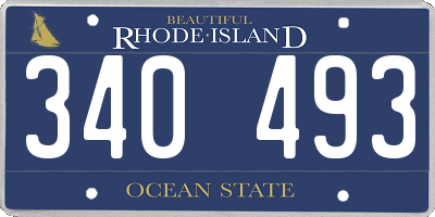 RI license plate 340493