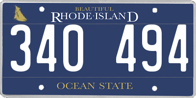 RI license plate 340494