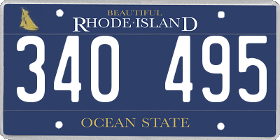 RI license plate 340495
