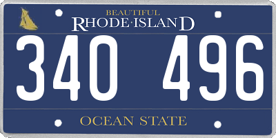 RI license plate 340496