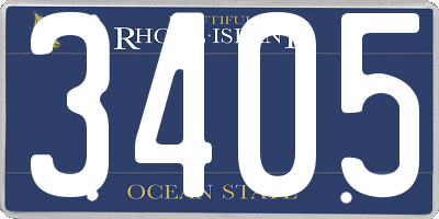 RI license plate 3405