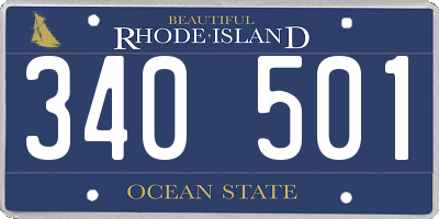 RI license plate 340501