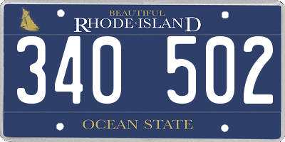 RI license plate 340502