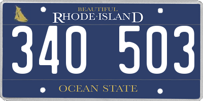 RI license plate 340503