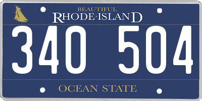 RI license plate 340504
