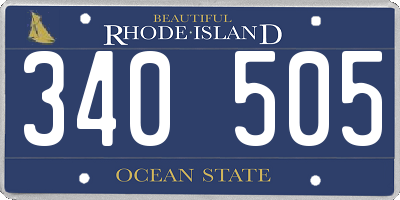 RI license plate 340505