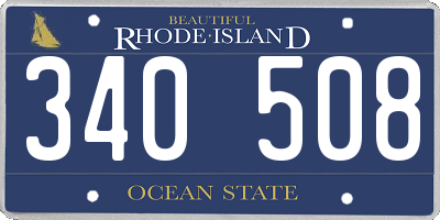 RI license plate 340508