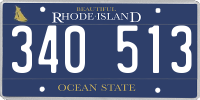 RI license plate 340513