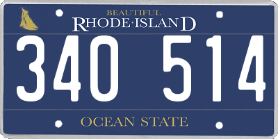 RI license plate 340514