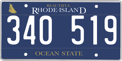RI license plate 340519