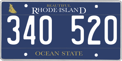RI license plate 340520