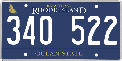 RI license plate 340522