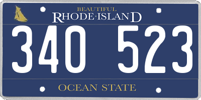 RI license plate 340523