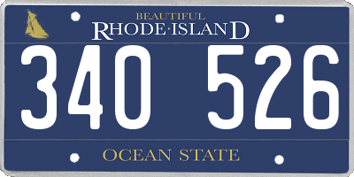 RI license plate 340526