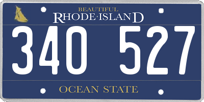 RI license plate 340527