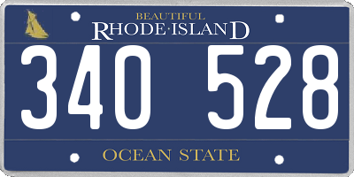 RI license plate 340528