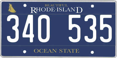 RI license plate 340535