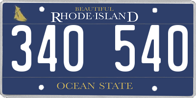 RI license plate 340540
