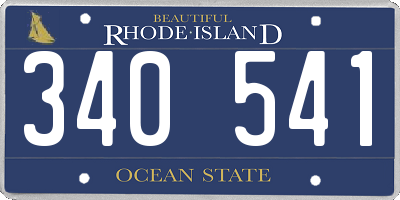 RI license plate 340541