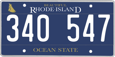 RI license plate 340547