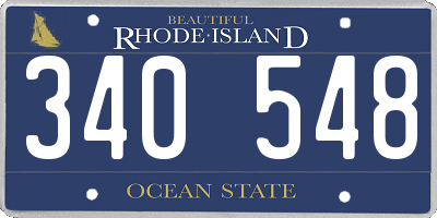 RI license plate 340548