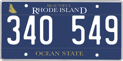 RI license plate 340549