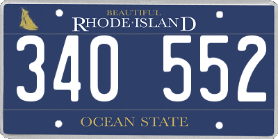 RI license plate 340552