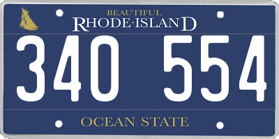 RI license plate 340554