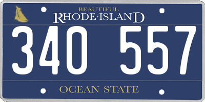 RI license plate 340557