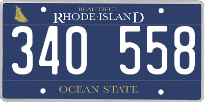 RI license plate 340558