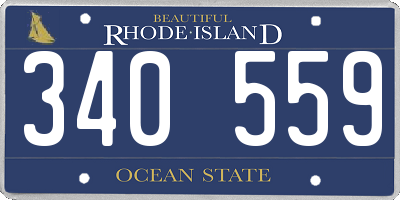 RI license plate 340559