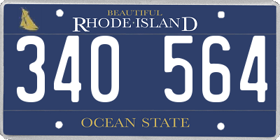 RI license plate 340564