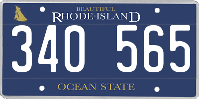 RI license plate 340565