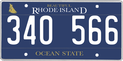 RI license plate 340566