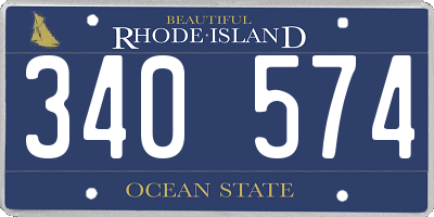 RI license plate 340574