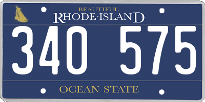 RI license plate 340575