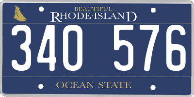 RI license plate 340576