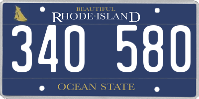 RI license plate 340580