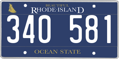 RI license plate 340581