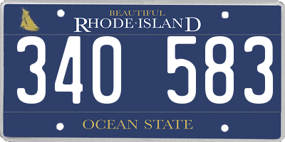 RI license plate 340583