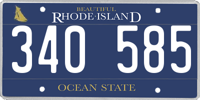 RI license plate 340585