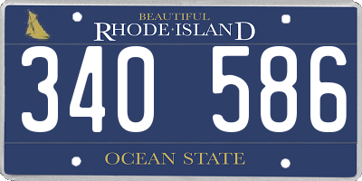 RI license plate 340586
