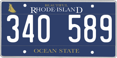 RI license plate 340589