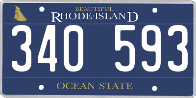 RI license plate 340593