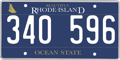 RI license plate 340596
